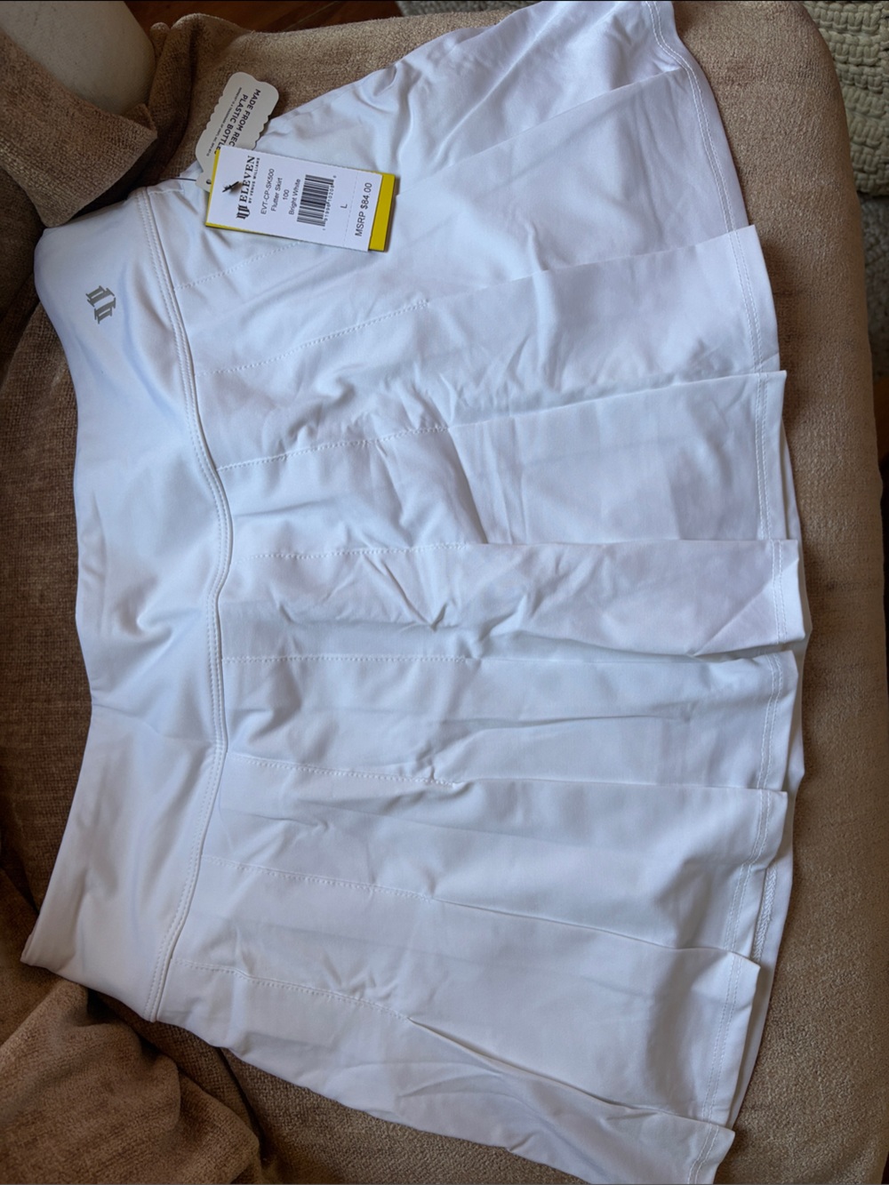 EleVen by Venus Williams Flutter White Pleated Athletic Skort NWT